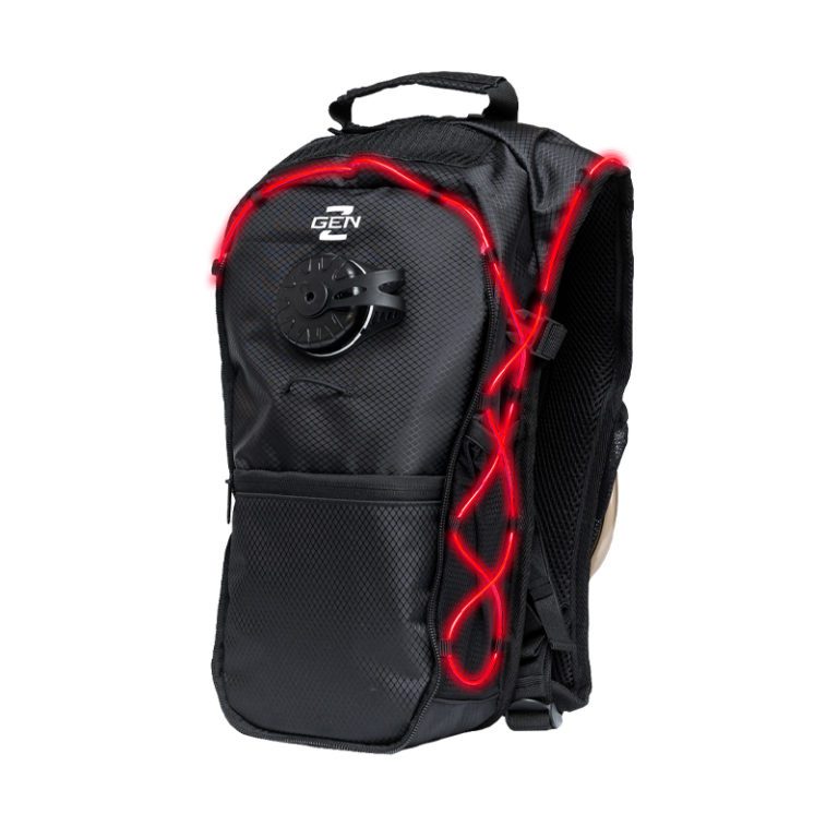 RaveRunner Hydration Black backpack with LED Lights Red
