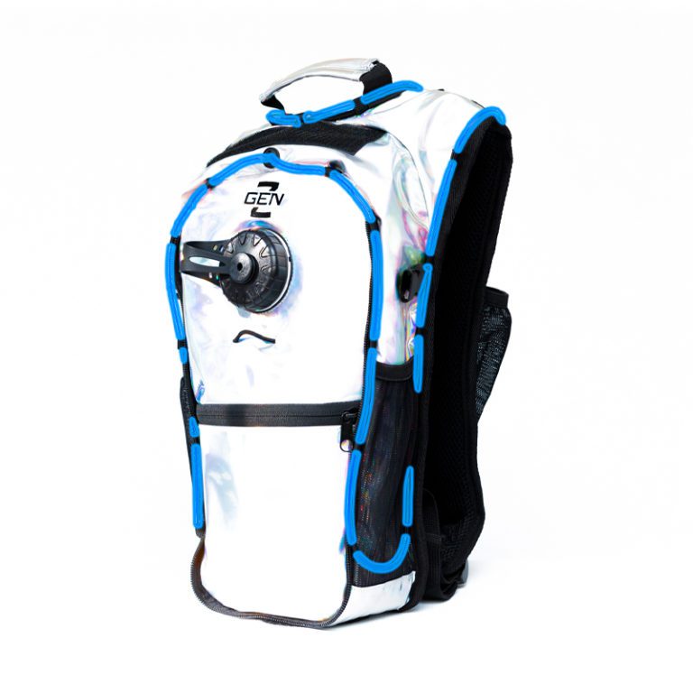 RaveRunner Hydration Holographic backpack with LED Lights Holographic Blue