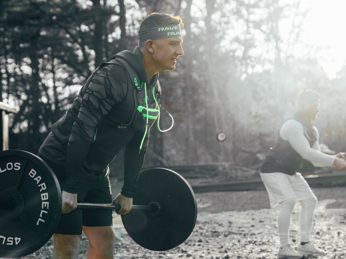 RaveRunner wearing x/rig chest utility running vest