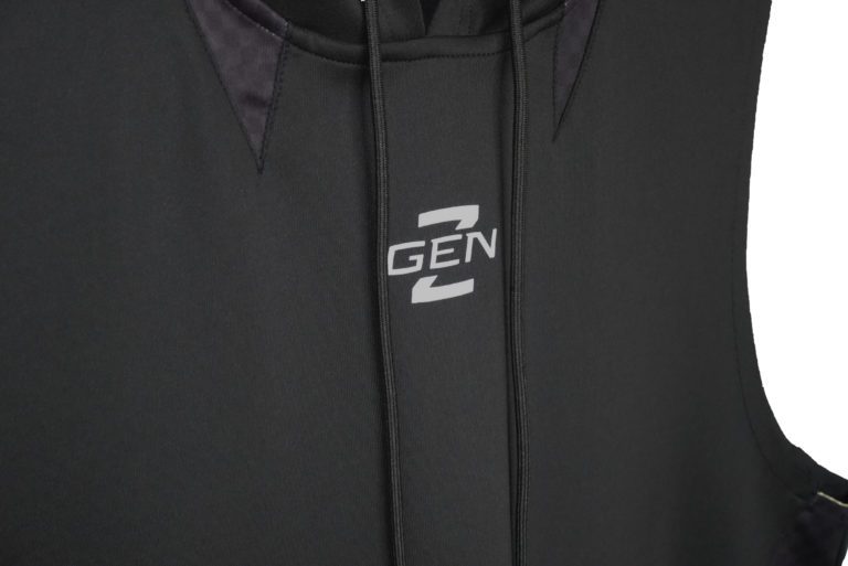 black sleeveless front up close logo